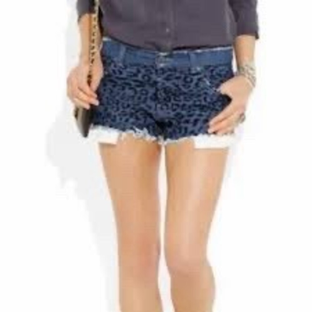 Ksubi NWT Albuquerque Cut-Off Shorts Womens Size 25 Blue Leopard Print